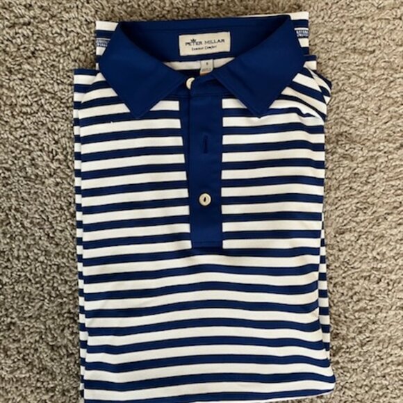 Peter Millar Other - Blue and White Striped Peter Millar Polo Shirt